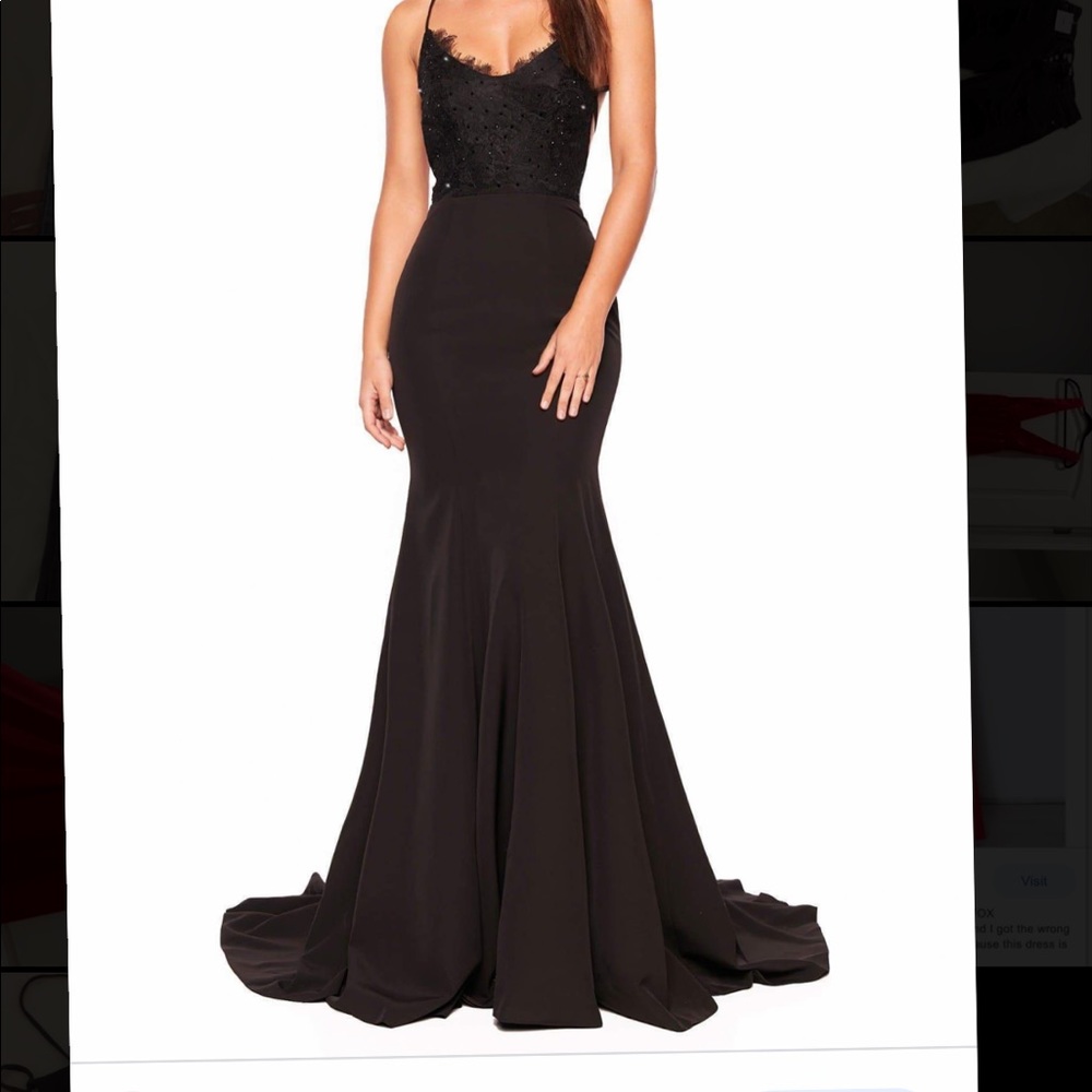 A & N Luxe Label Black maxi dress prom